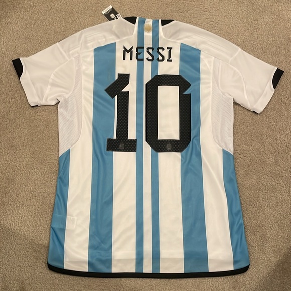 Adidas Argentina Messi 2022 World Cup jersey 3 stars men size L NWT - Picture 6 of 7